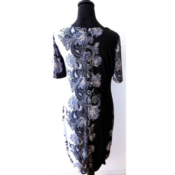 Nicole Miller Studio Paisley Print Column  Midi Dress Size 8  EUC - Picture 3 of 10